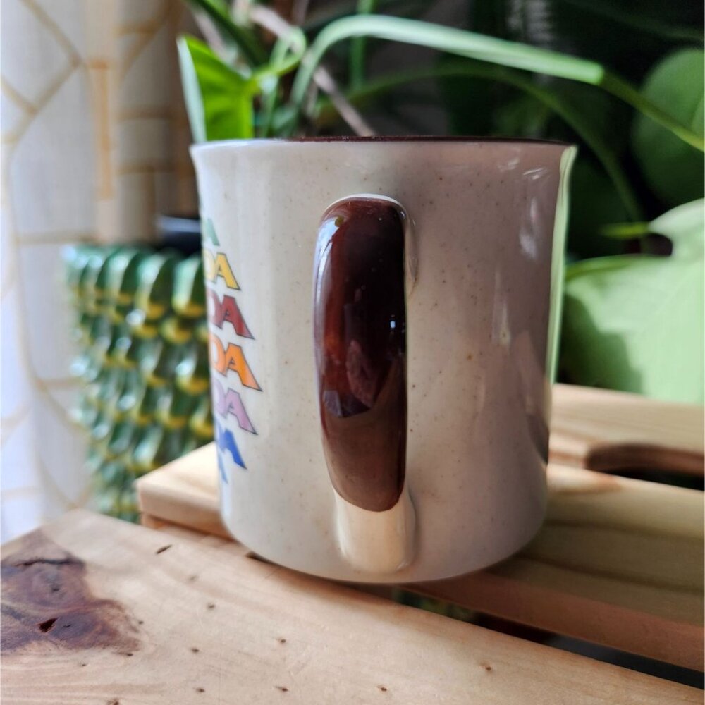 Vintage Florida Mug Stoneware Speckle Glaze Neutral Rainbow - Picture 4 of 9